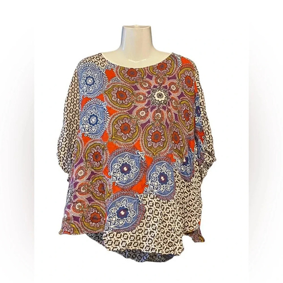Chico’s Medallion Boho Poncho Top - Picture 2 of 10